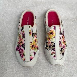 Easy Spirit Women's White Multicolor Floral Backless Sneaker Size 6 Athleisure